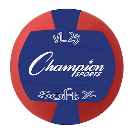 Champion Sports Rhino Skin Soft Fabric Volleyball, Red & Blue VL25